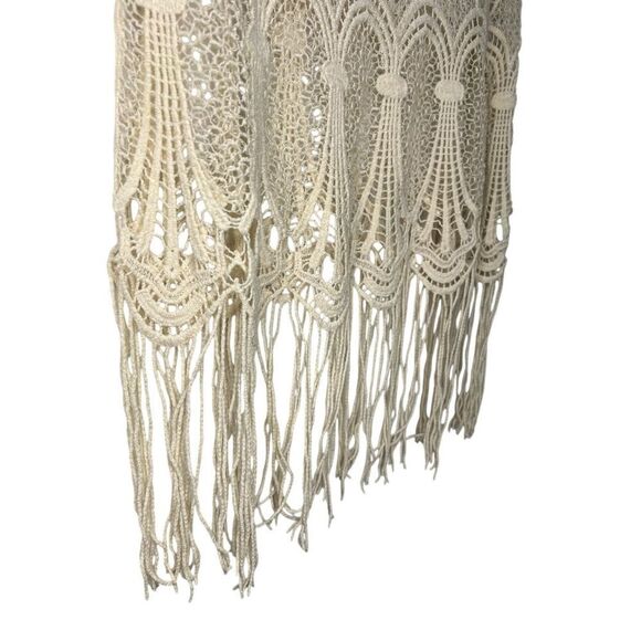 Women’s OS Crochet Fringe Top Boho Beach Swim Coverup - Picture 3 of 4
